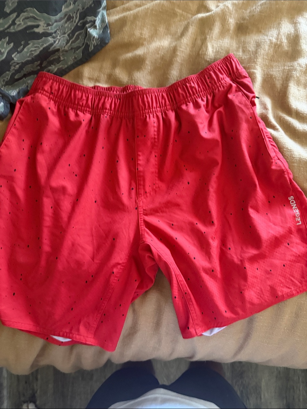Legends Red Men's Splatter Luka Shorts with Liner size Medium